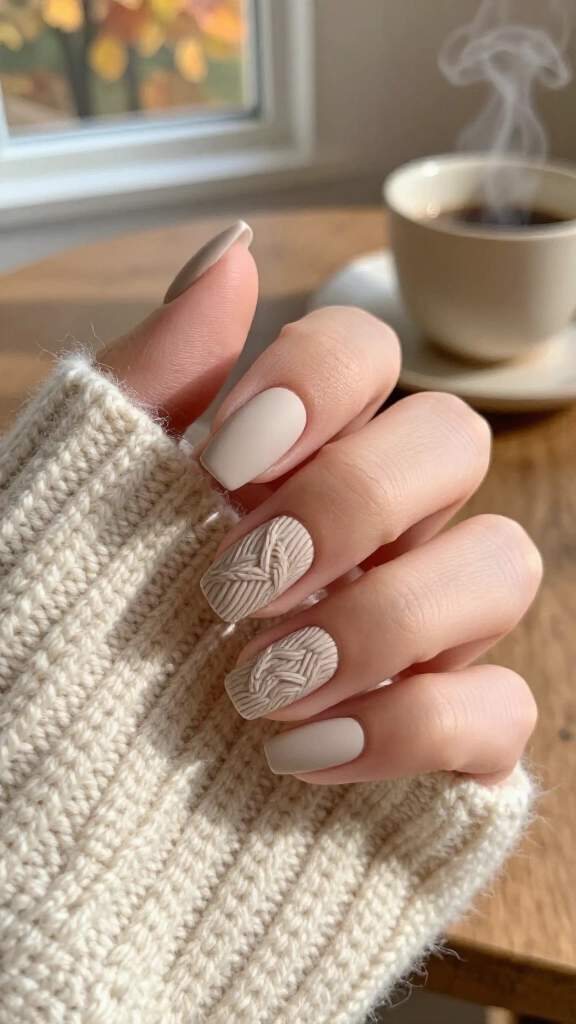 Neutral cable knit accent