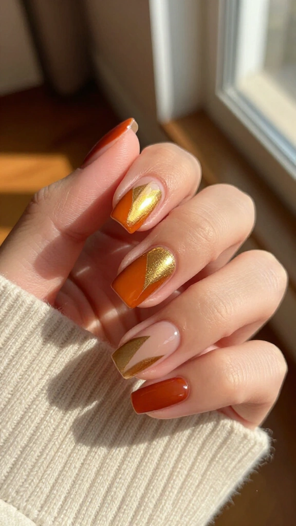 Rust and gold geometric