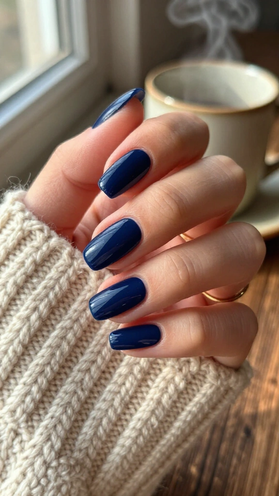 Deep navy half-moons