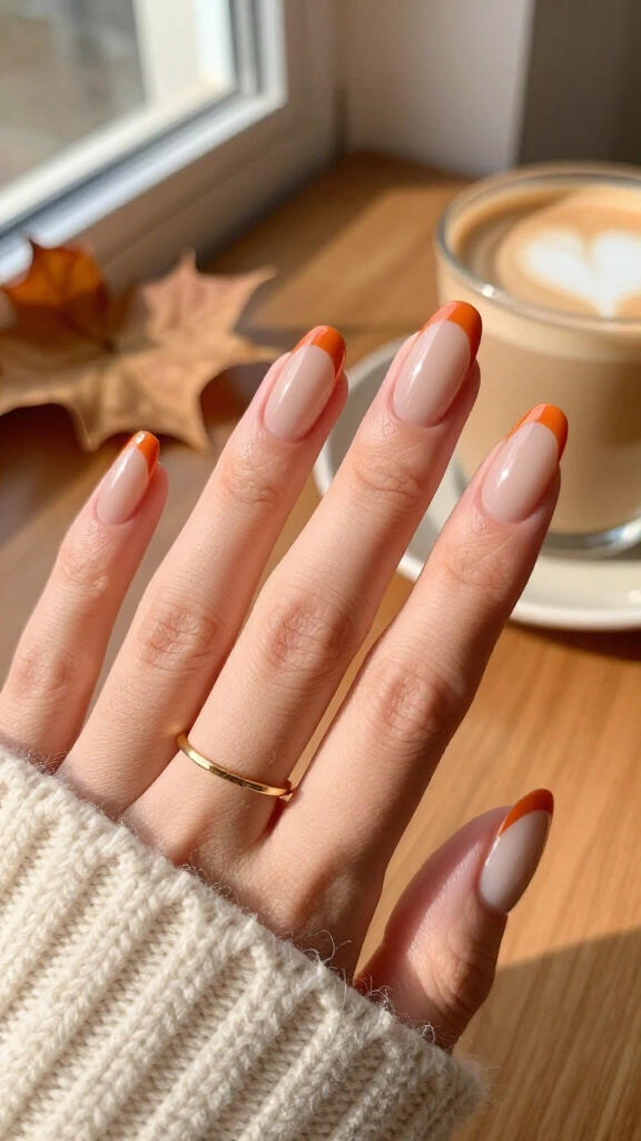 Pumpkin Spice French Tips