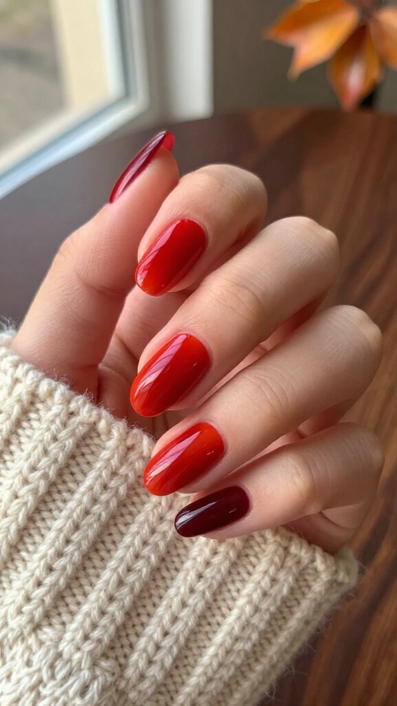 Crimson Skittle Manicure