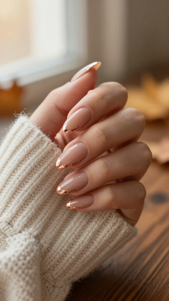 Warm Nude with Rose Gold Foil