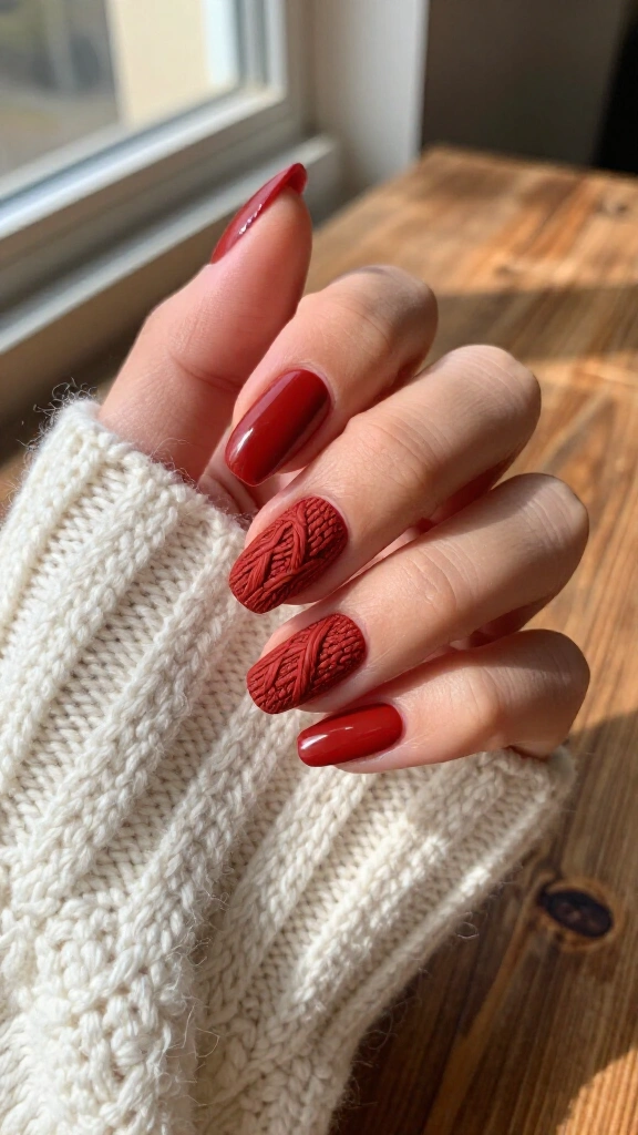 Brick red sweater knit