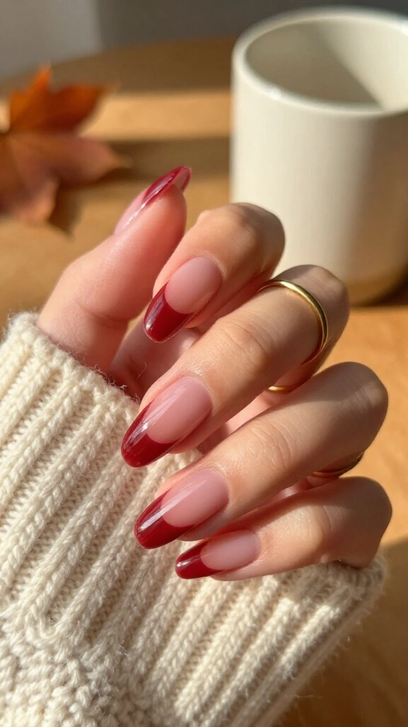 Oxblood aura nails