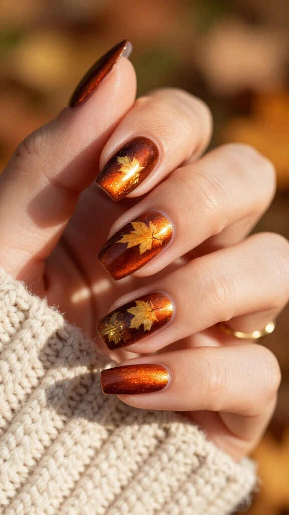 Gilded maple leaf shimmer