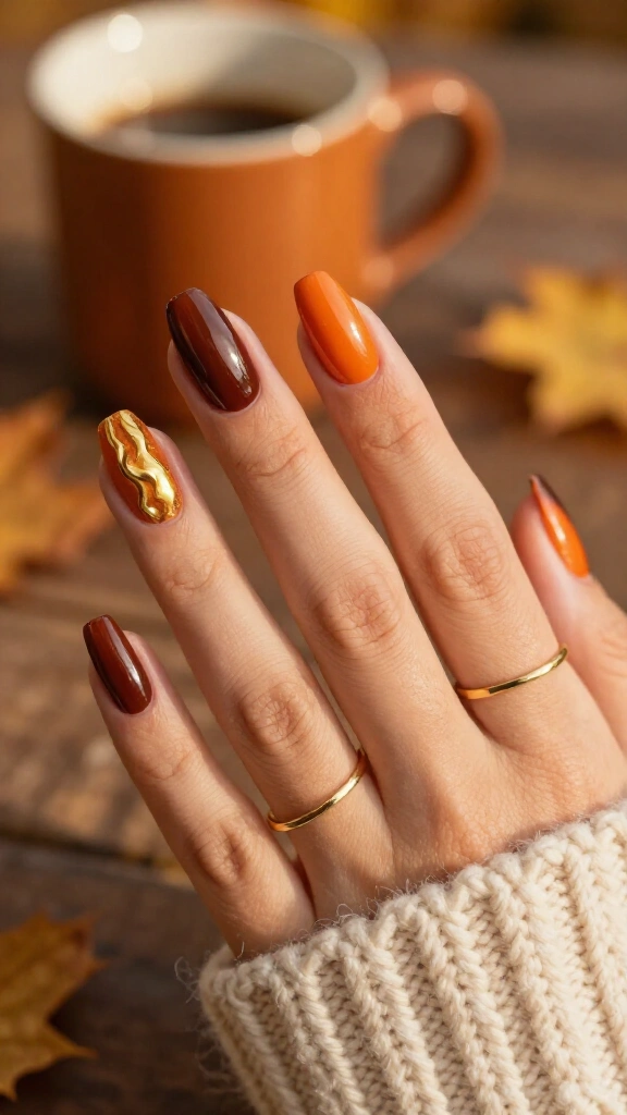 Burnt orange molten waves