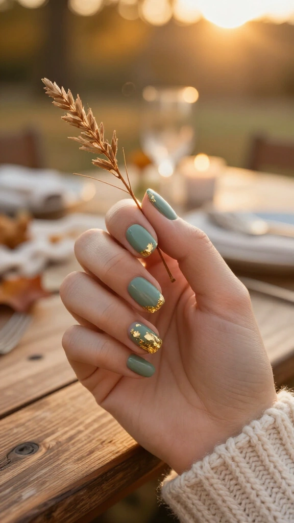 Burnt sage & gold leaf