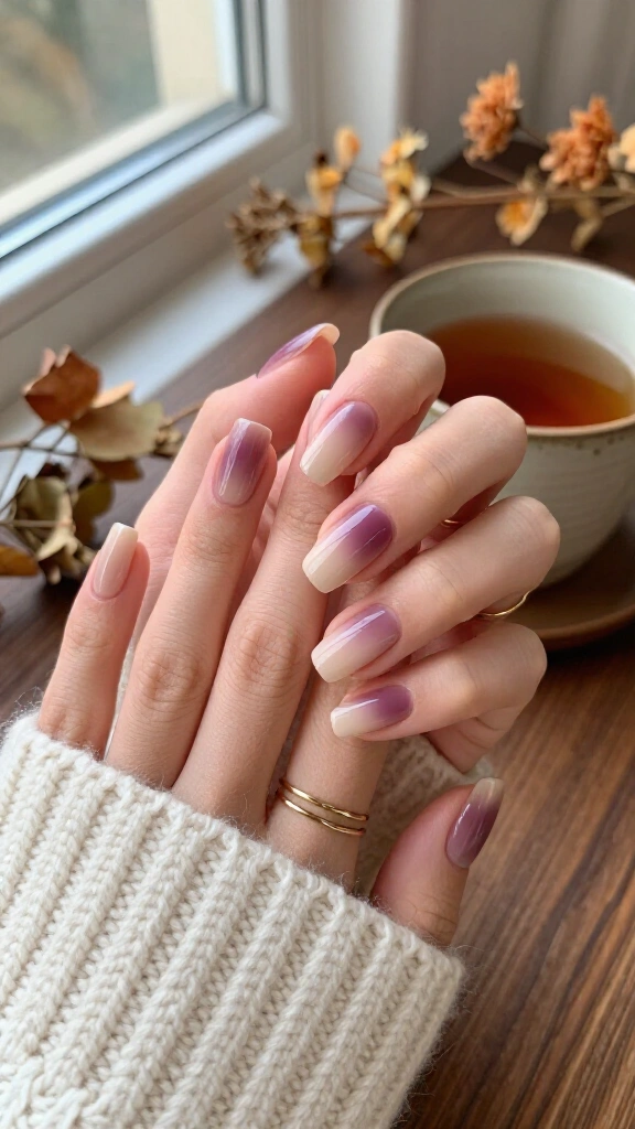 Plum aura nails