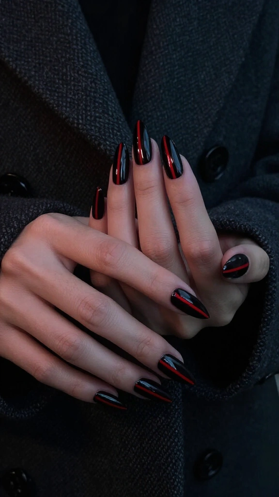 Cyberpunk neon crimson stripes