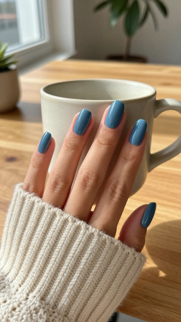 Dusty denim blue