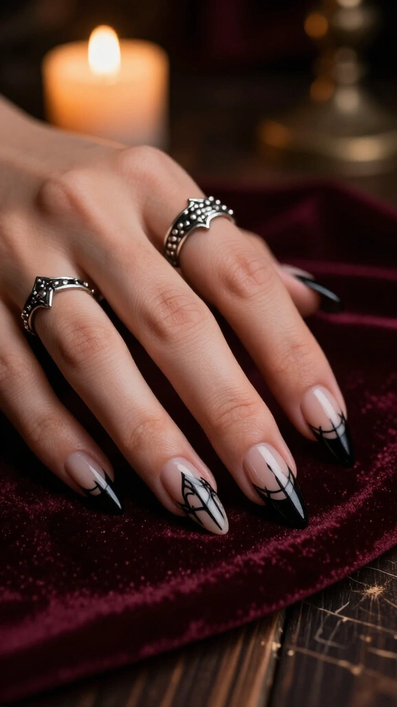 Gothic cathedral arch stenciling