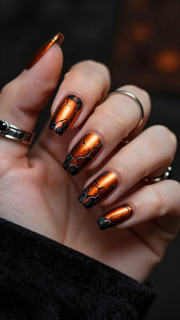 Molten lava crackle effect