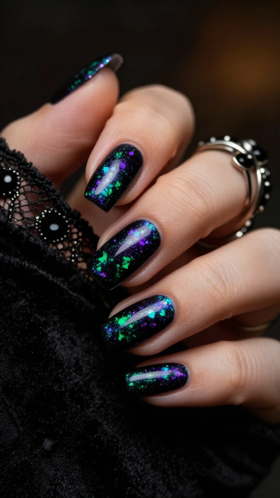 Black opal iridescent shimmer