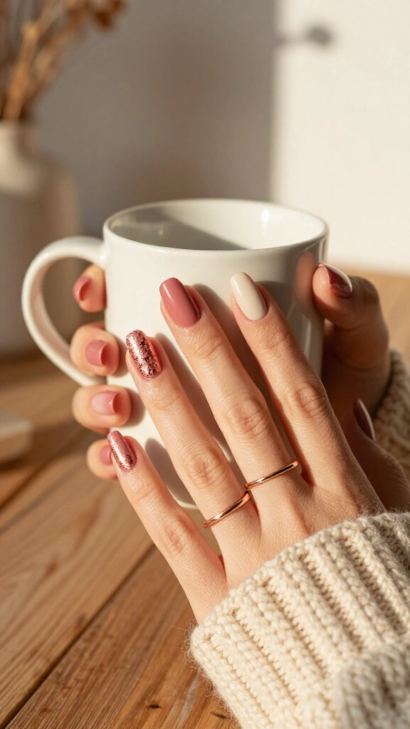Vintage rose gold foil