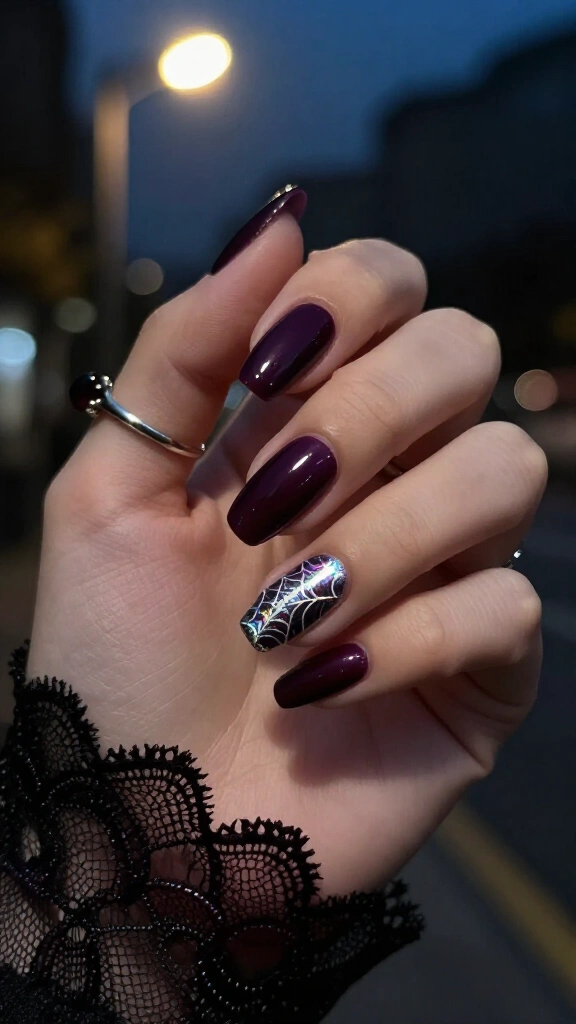 Holographic spider web accents