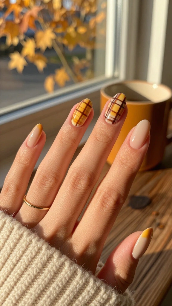 Warm honeycomb plaid