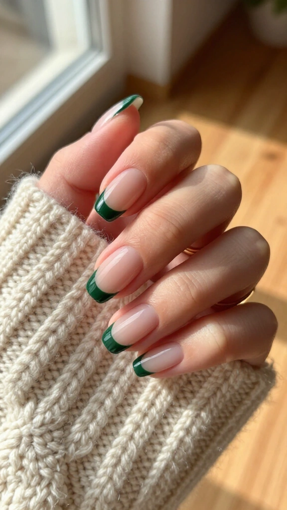 Forest green double line