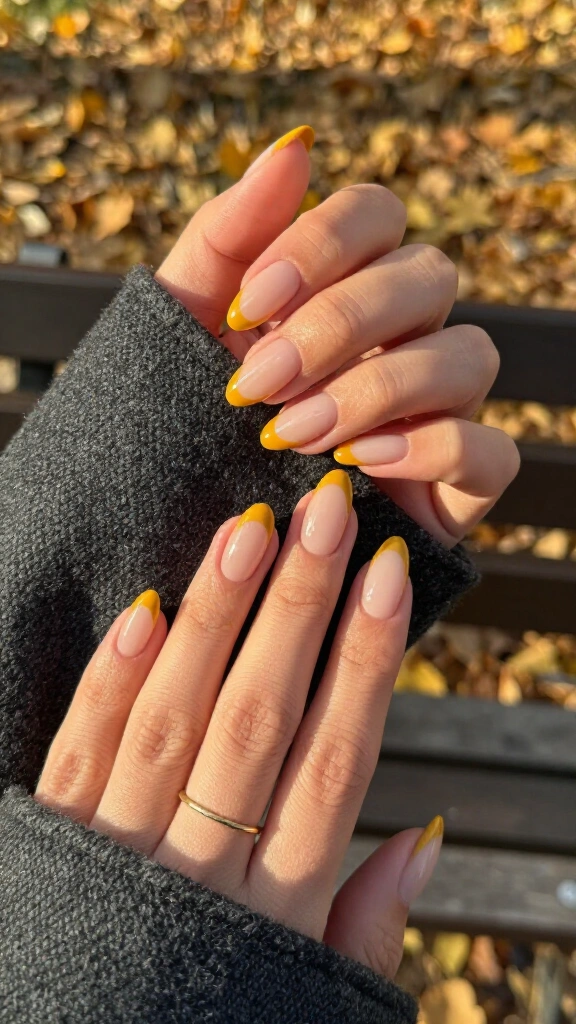 Mustard yellow angled tips