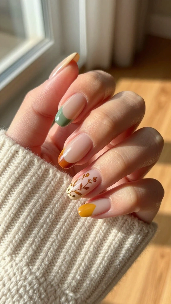 Fall botanical leaf accent