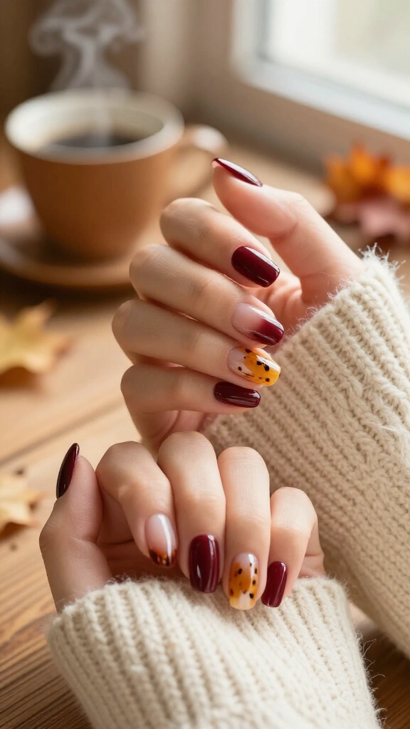 Tortoiseshell & burgundy combo