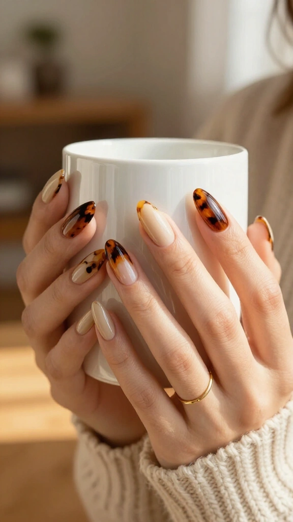 Creamy tortoiseshell accents