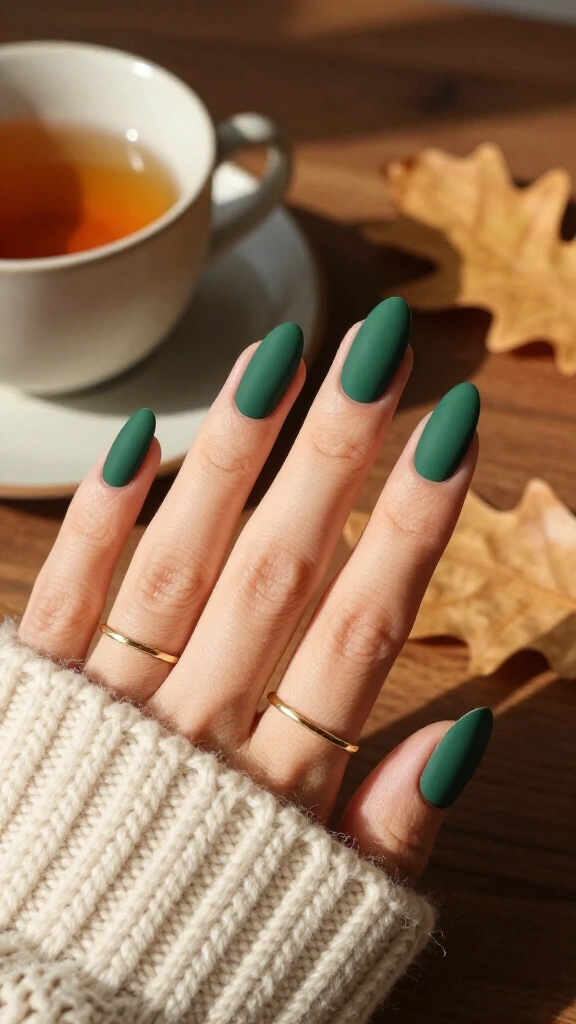 Matte forest green almond set