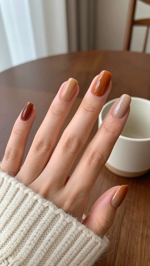 Smoked caramel monochromatic polish