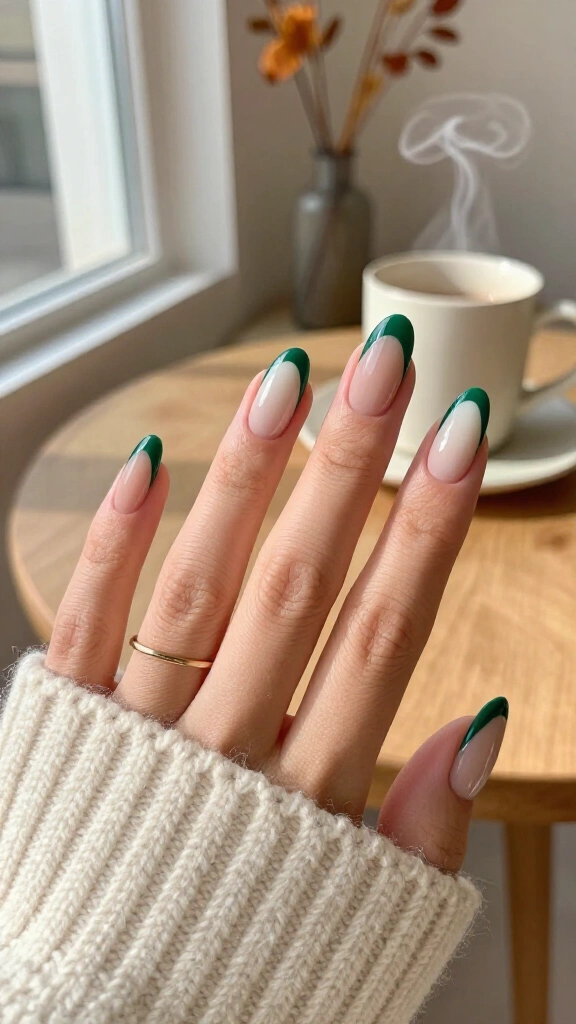 Emerald cut-out negative space nails