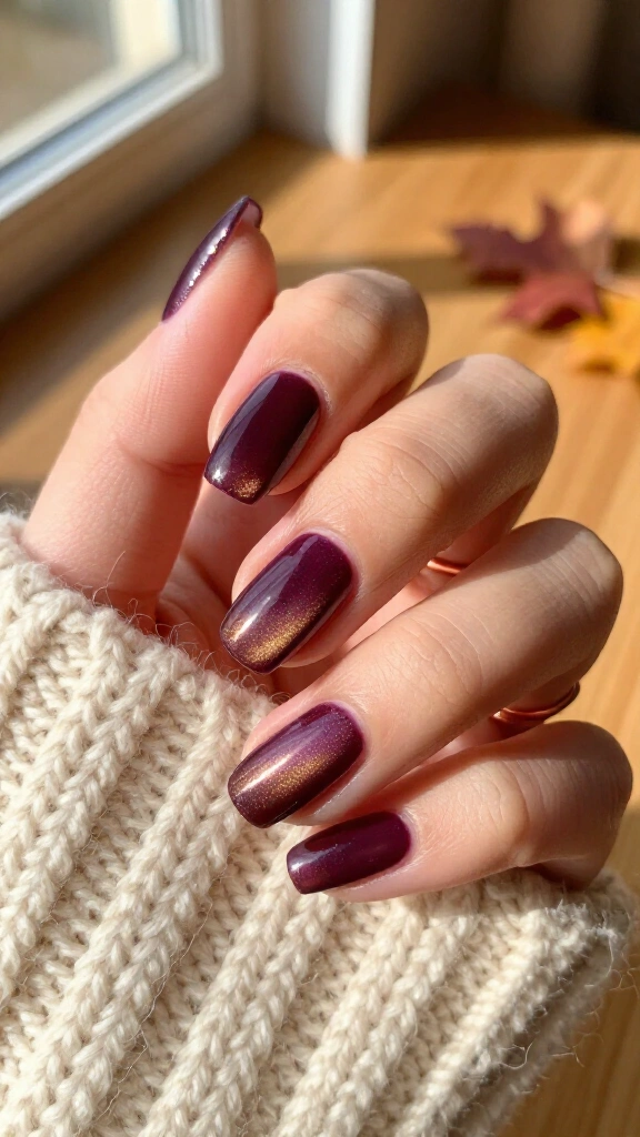 Deep plum velvet cat-eye polish