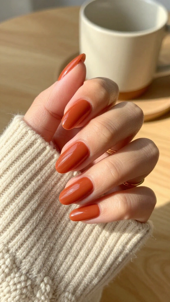 Warm terracotta press-ons
