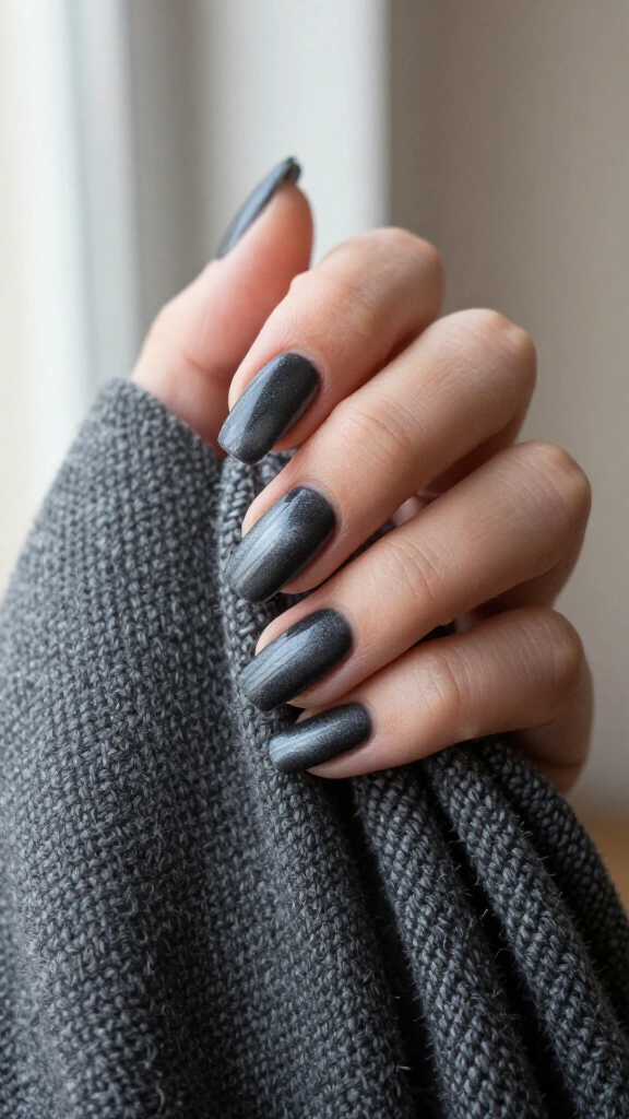 Moody charcoal grey velvet set