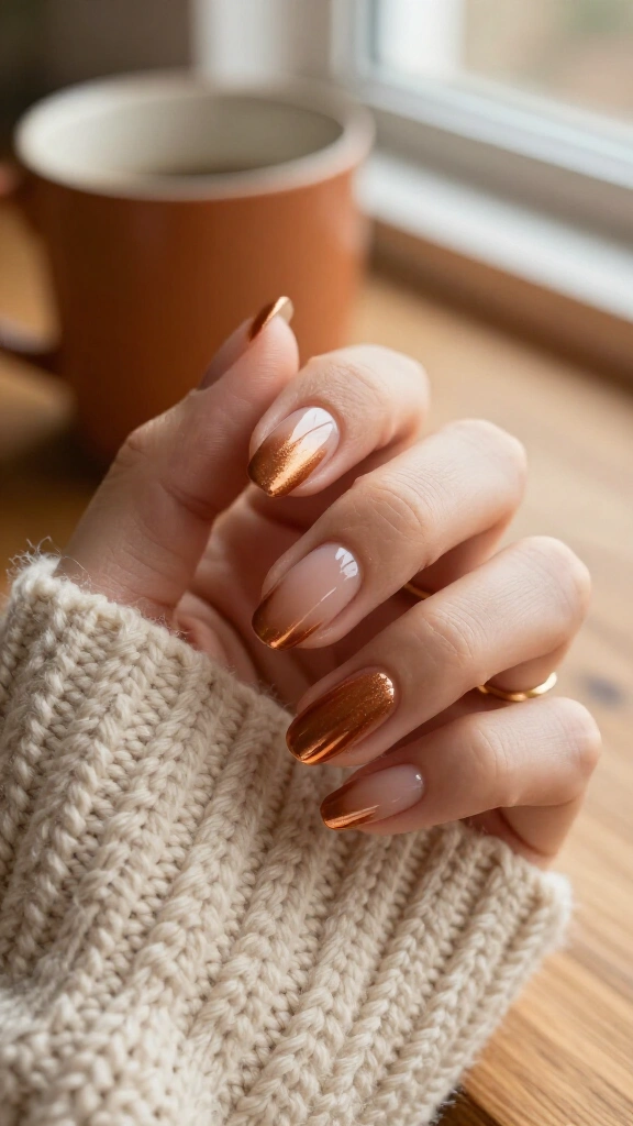 Subtle metallic copper tips
