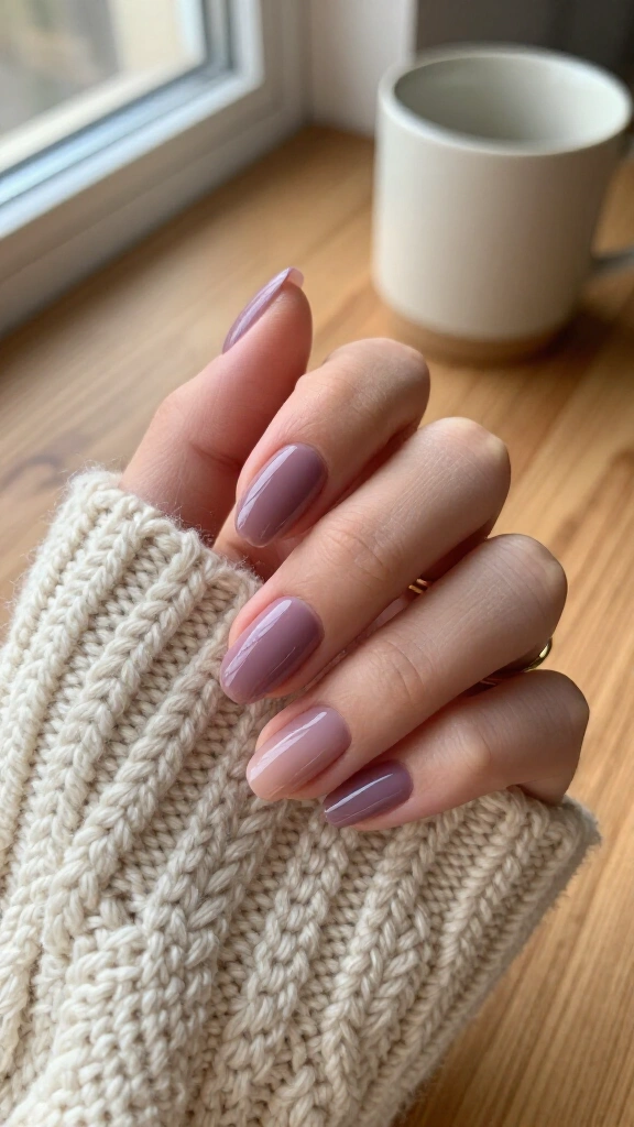 Barely-there mauve sheer polish