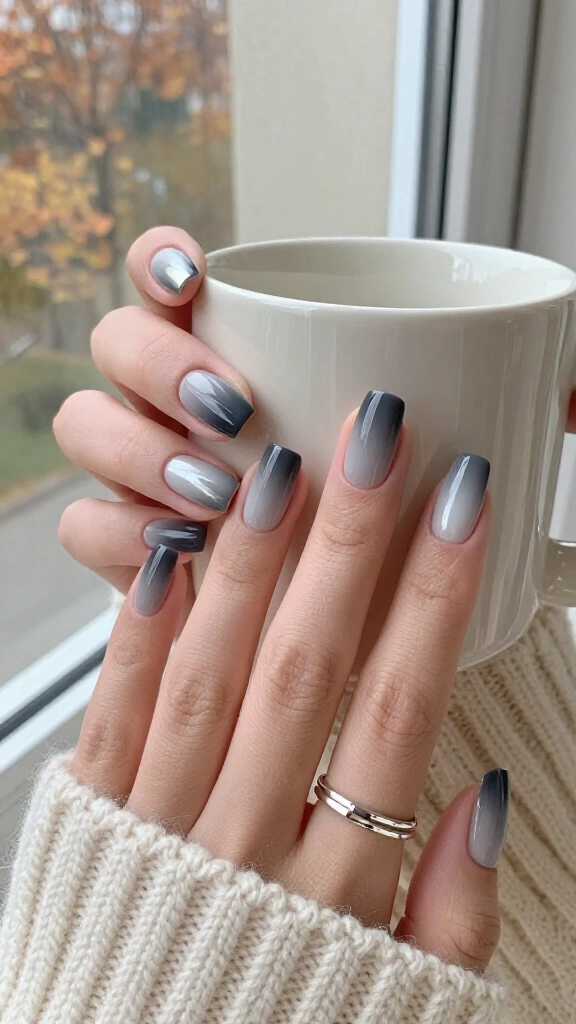 Charcoal grey ombré