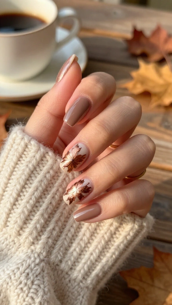 Warm maple leaf foil accent set