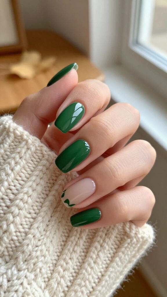 Forest green negative space