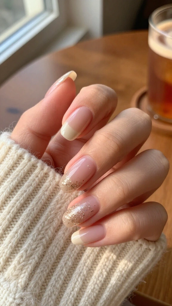 Champagne sparkle half-moons