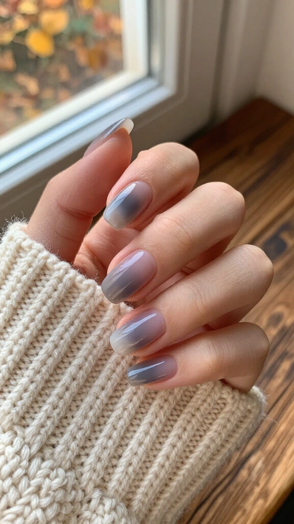 Smoky quartz aura nails
