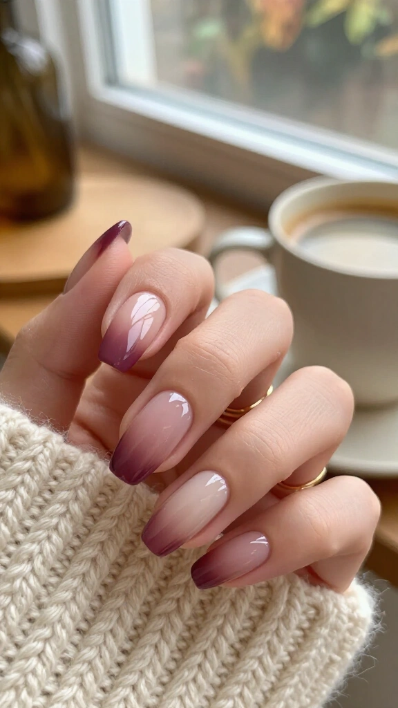 Deep Plum Gradient Ombré