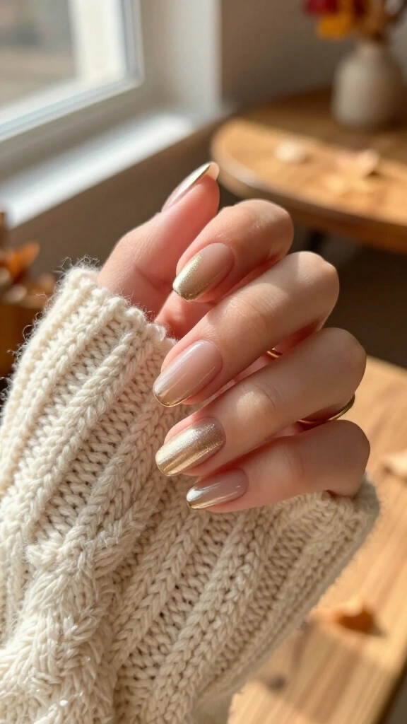 Shimmering champagne gold tips