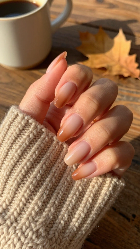 Warm nude ombré French