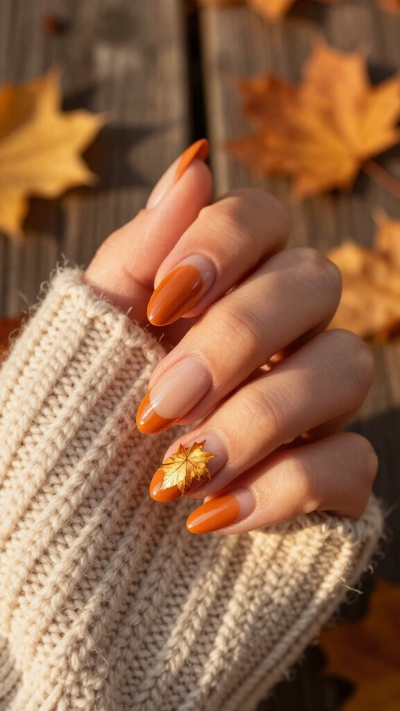 Hand-painted maple leaf accent tips