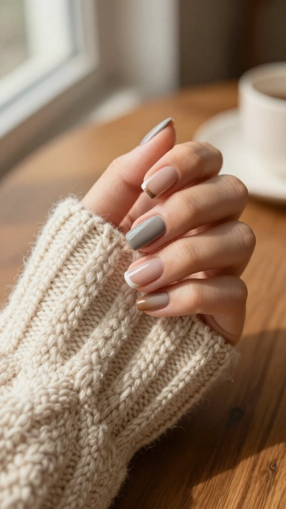 Muted taupe square French