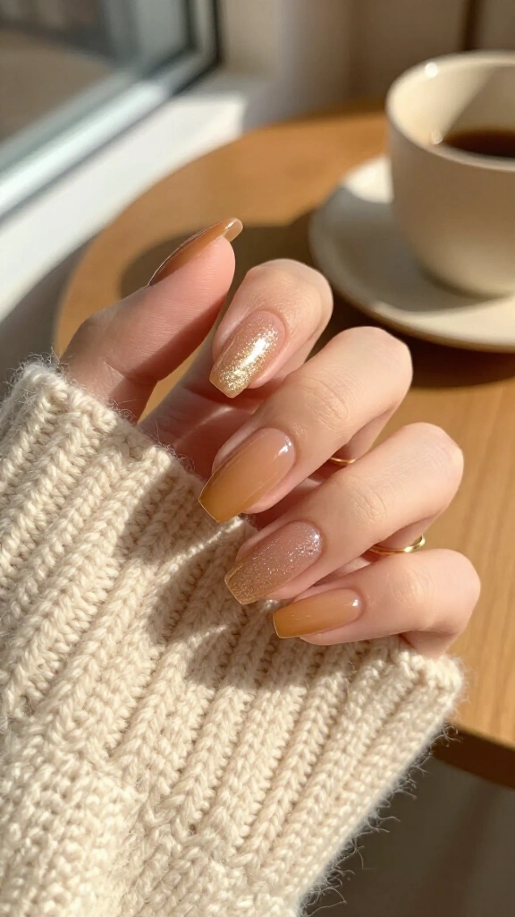 Soft Honey Nude with Micro Sparkle