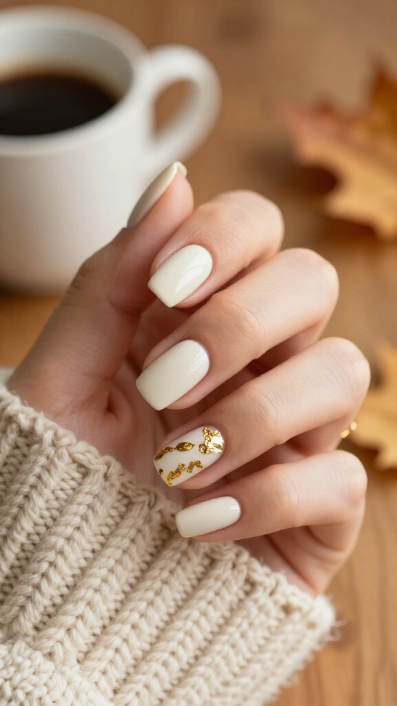 Creamy oat milk with gold leaf