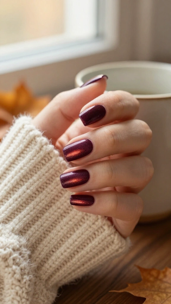 Smoked plum velvet nails