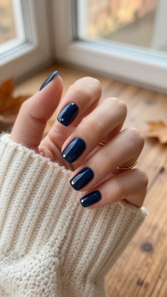 Navy blue studded accents
