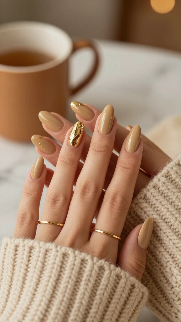 Spiced Chai Base with Chrome Cuticle Dots