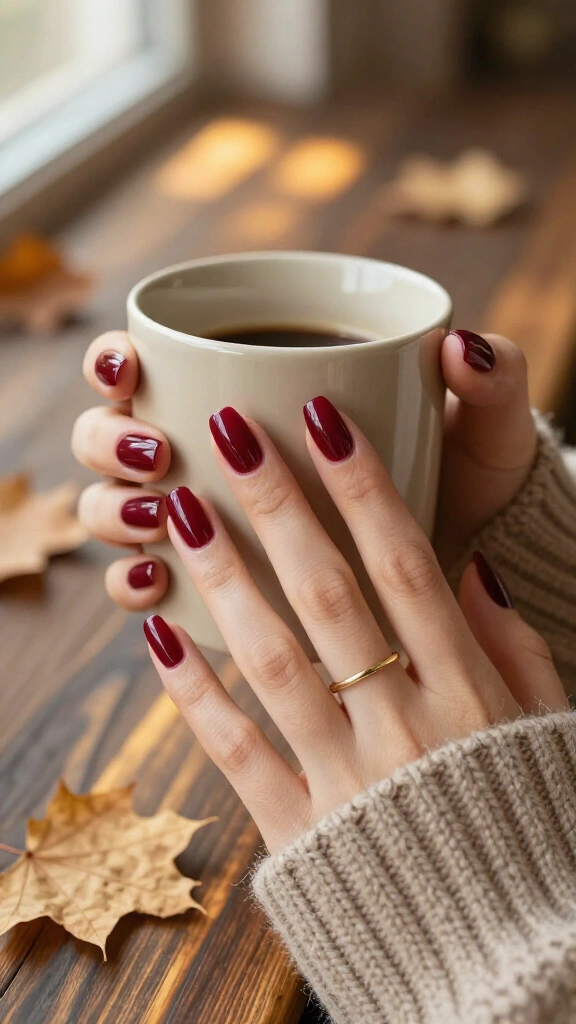 Moody Merlot Glass Nails