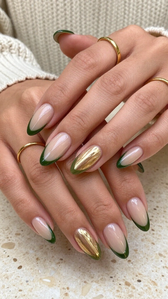 Olive Green Outline Borders